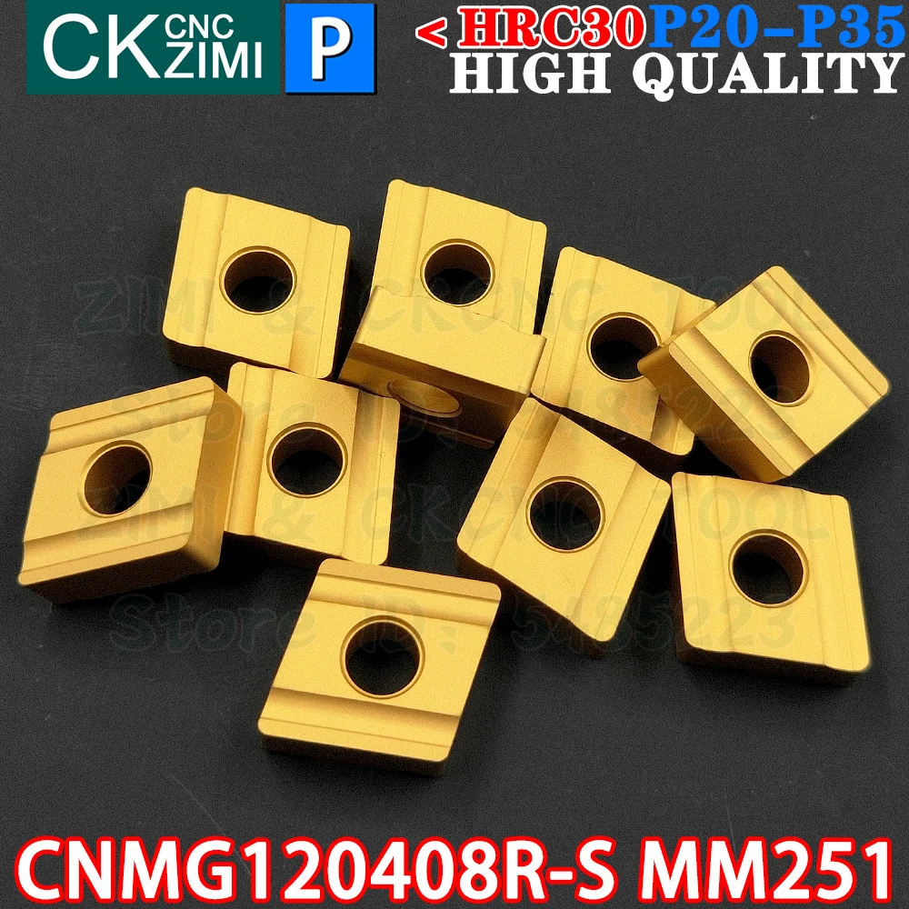 CNMG120408R-S MM251 CNMG 120408R S MM251 pastilhas de metal duro Corte Pastilhas com ranhuras Ferramentas de torneamento Fresa CNC Ferramentas de torno de metal CNMG1204 CNMG 1204 para aço