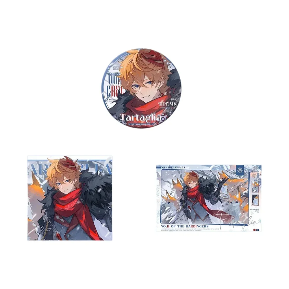 Sunsyea Genshin Impact Merch Collection Tartaglia Badge Card Postcard Anime Collection