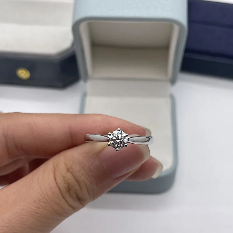0,5CT Hauptstein Rundschliff DEF VS-VVS CVD HPHT Laborgezüchteter Diamant Solitär-Diamant Platin 950 Verlobungsring IGI-Zertifiziert – Detail 7
