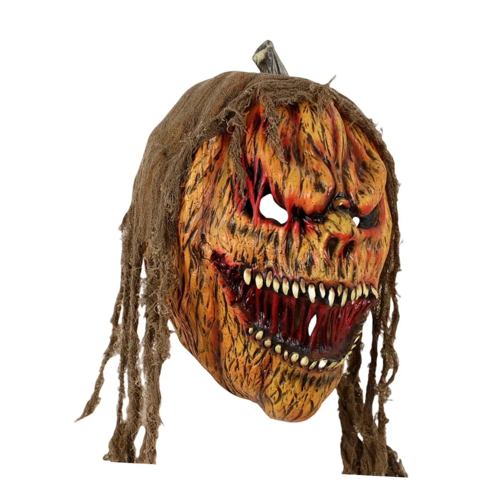 Spaventoso costume cosplay novità mascherata zucca di Halloween maschera per la testa per pub fotografia vestito operato realistico vestire