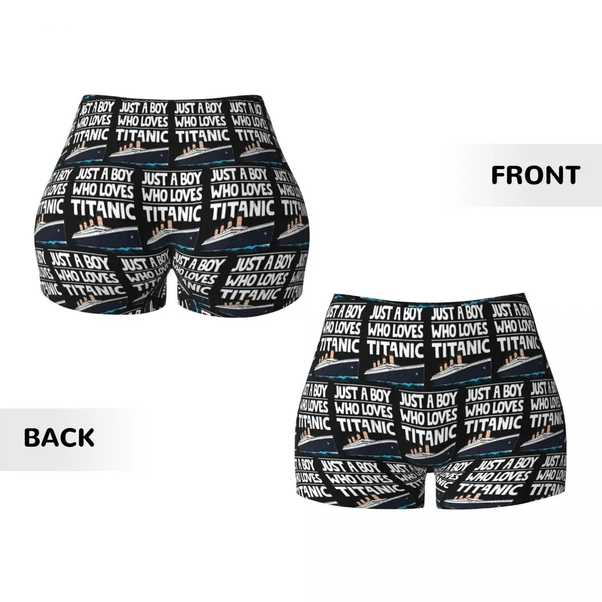 Benutzerdefinierte Just A Boy Who Loves Titanic Titanic Schiff Geschenk für Jungen Kinder Yoga Shorts Frauen Laufen Sportlich Volleyball Biker Shorts