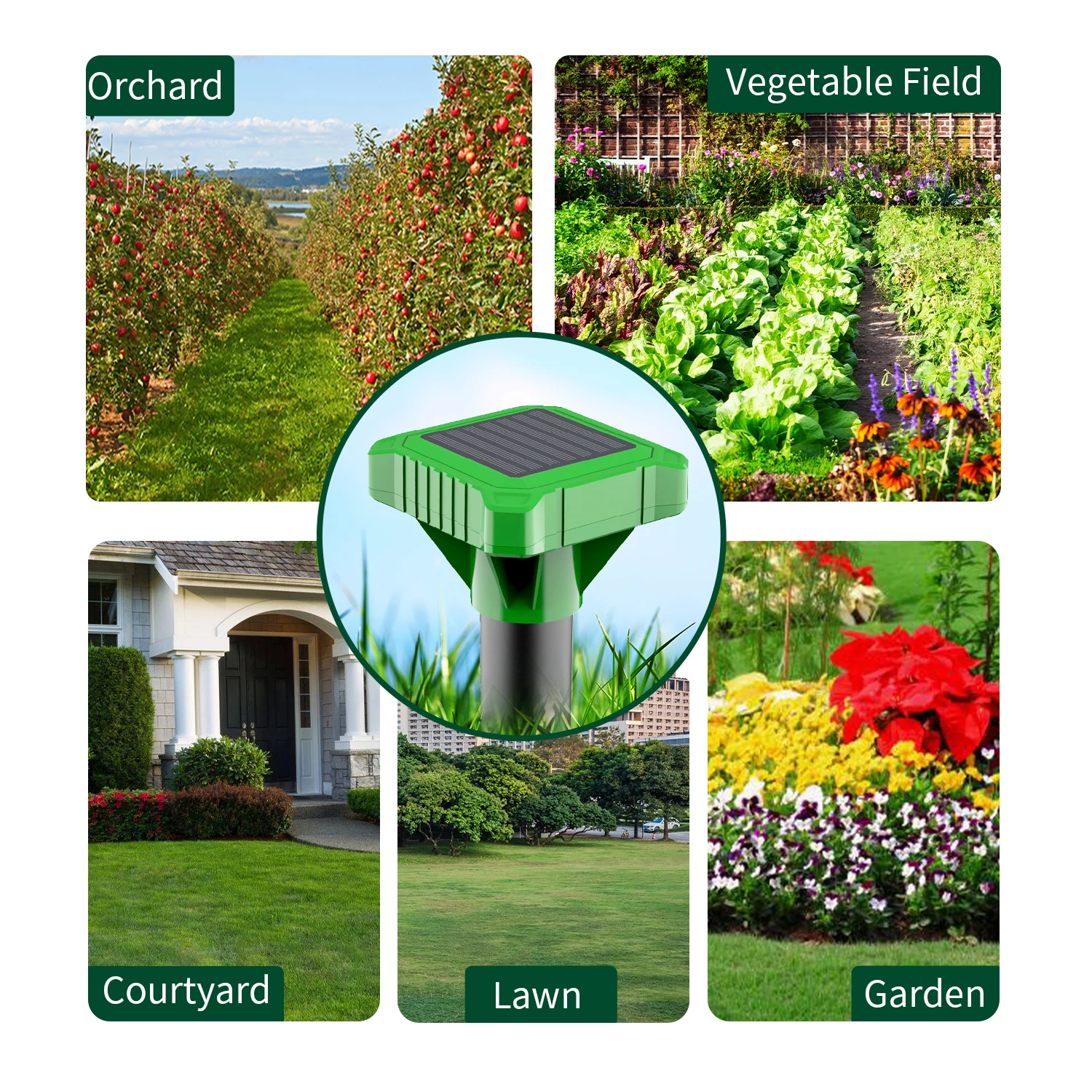 2025년 미국 재고 방수 2/4/8개입 소닉 태양열 두더지/뱀 퇴치 말뚝 야외용