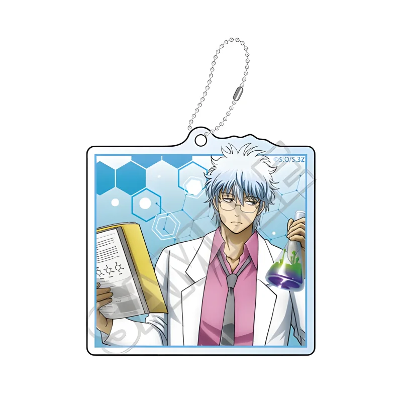 3-nen Z-gumi Ginpachi-sensei Acrylic Keychain Two‑Side Printed Bag Hanging Decor Fashion Accessory Fan Collection Souvenir