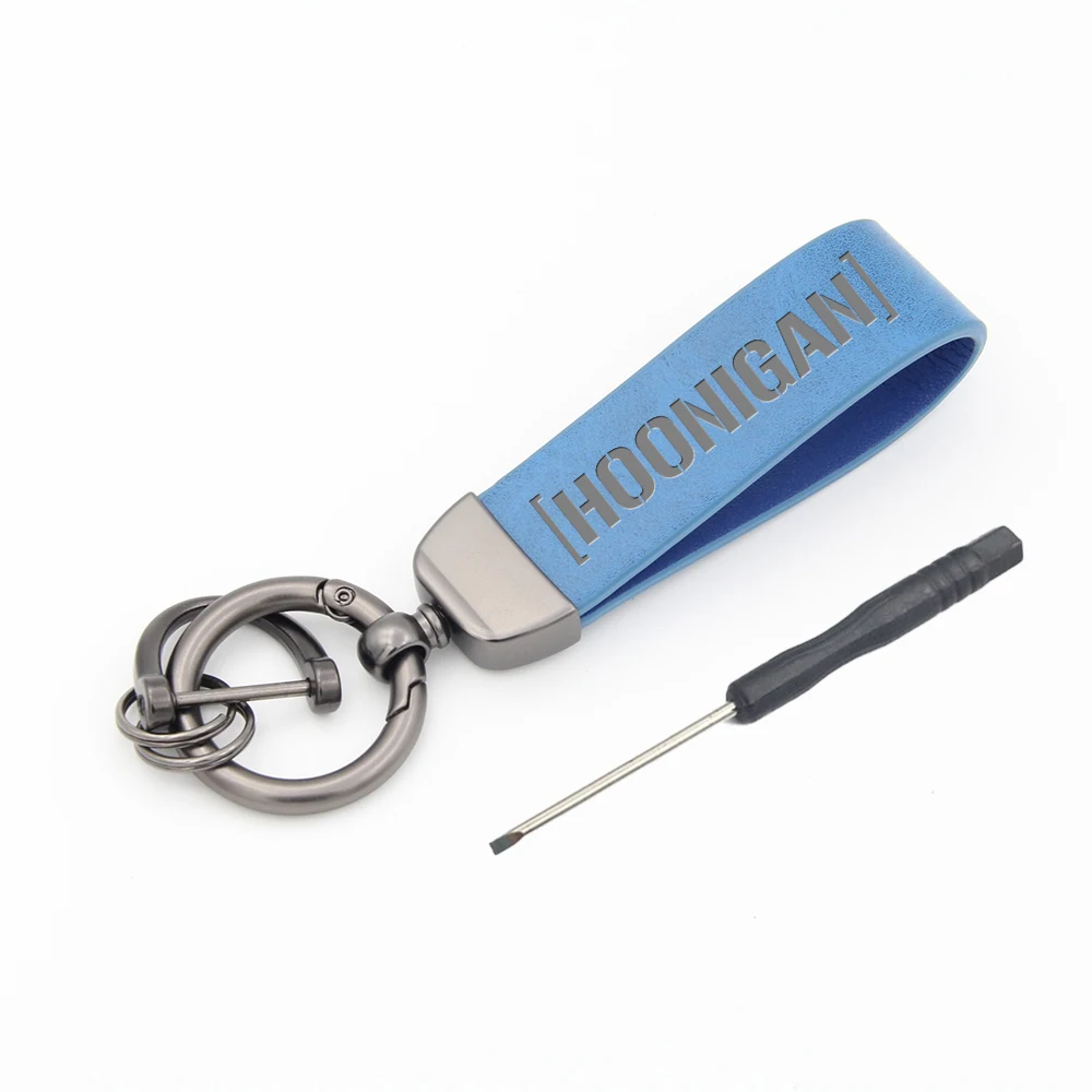 hoonigan Leather keychain KEY Embroidered Motorcycle Keychain Wholesale For Men Boyfriend