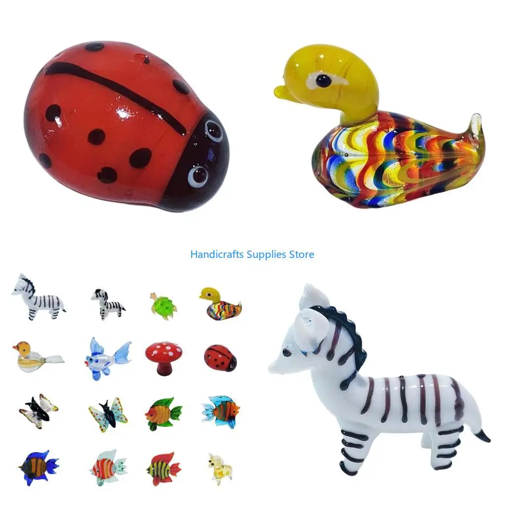 R1WA Desk Display Glass Animal Figure, Mini Shelf Accent with Light Catching Finish for Cabinet and Indoor Room Display