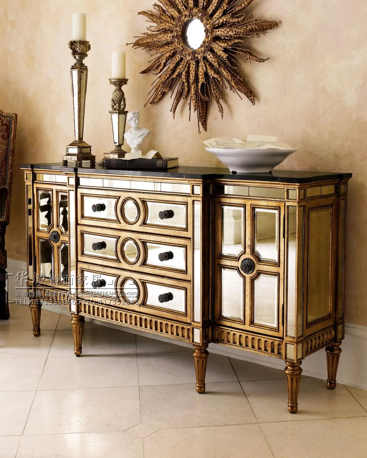 

Neoclassical side cabinets, entrance cabinets, lockers, retro and old mirror furniture cabinets promotion