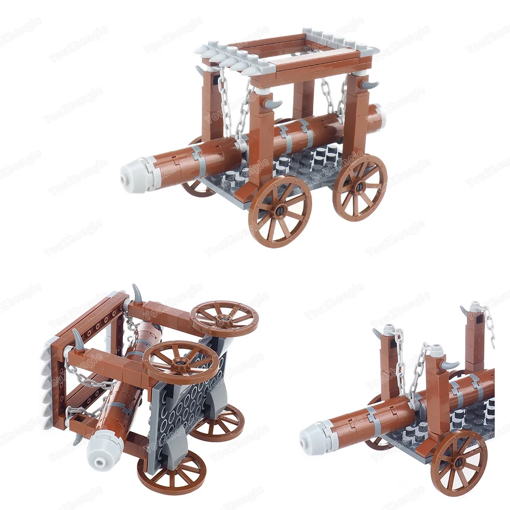 Houten stokwagen Breek de poort Bouwsteen MOC Rome figuren Militaire wapens Oorlog Eeuw Scène Model Kinderen Cadeau Jongen Speelgoed