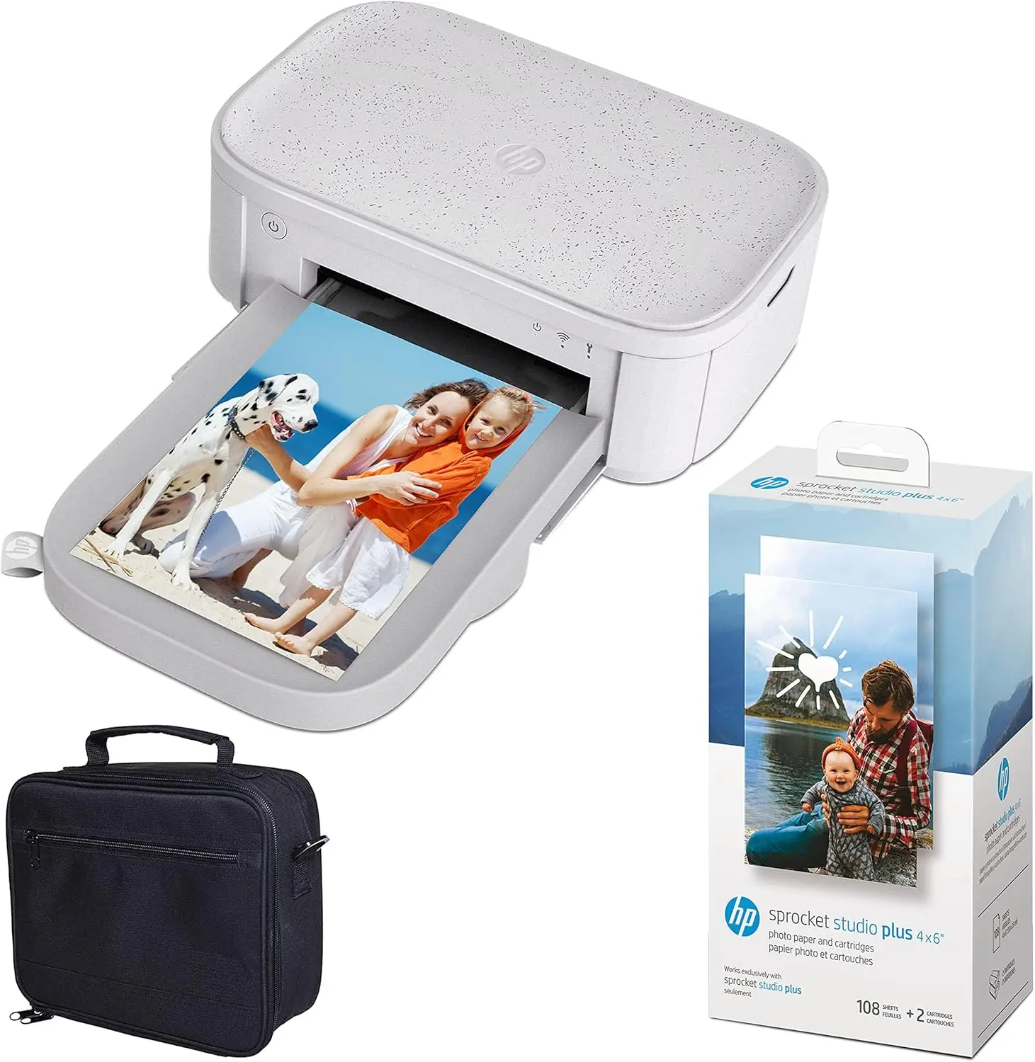 Wireless Instant Photo Printer, 4x6 Prints, 118 Sheets + 2 Cartridges, Travel Case, Wi-Fi, Dye Sublimation for Home Use