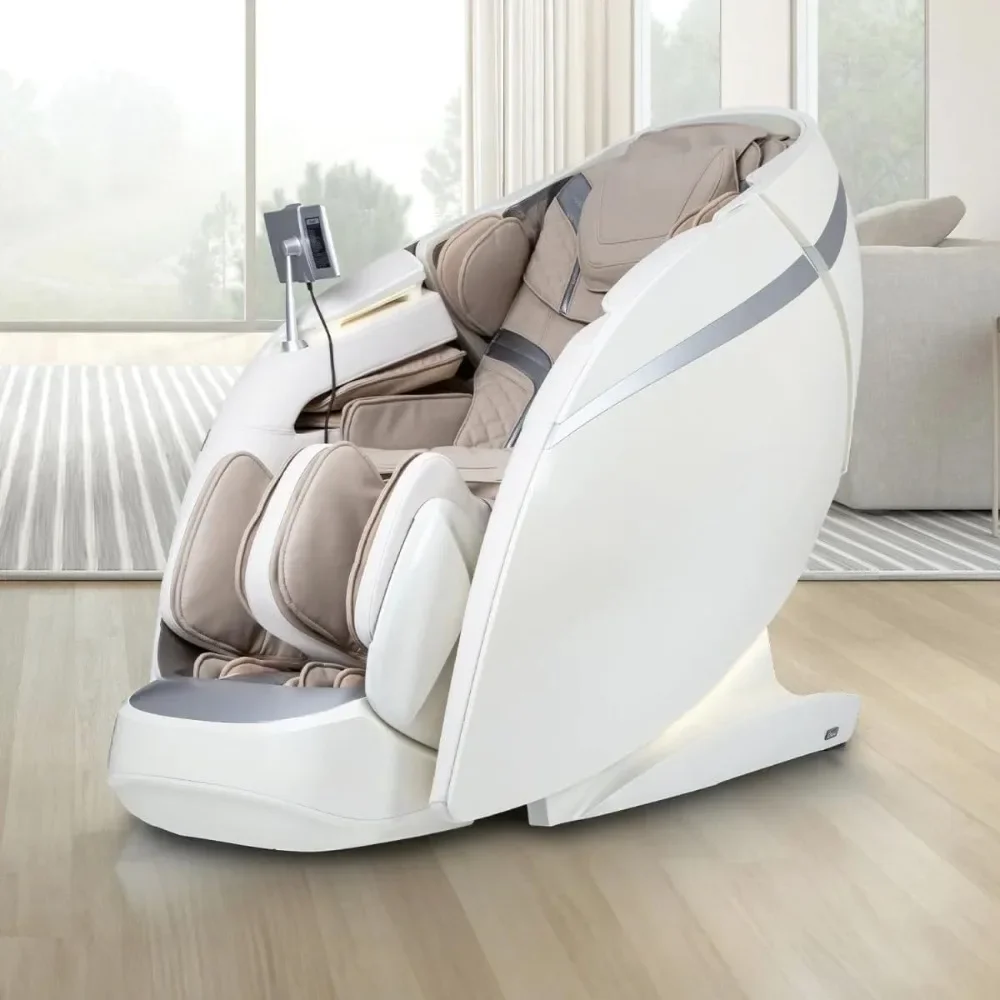 4D DuoMax SL-Track Massage Chair with Intelligent Health Detection, Dual Roller 4D Mechanism, Piano Key Massage, Taupe