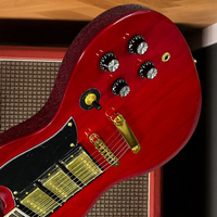 Free Shipping 6 String Red SGS Electric Guitar 22 Frets  HHH Pickups Rock Jazz Style for Beginners Various Gift Merry Christmas