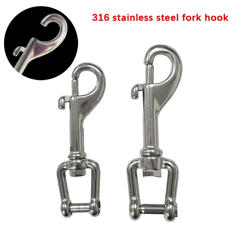 85/100 316 Stainless Steel Swivel Bolt Snap Shackle Hook Heavy Duty Marine Diving Sailing Boat Safety Lanyard Carabiner Hardware