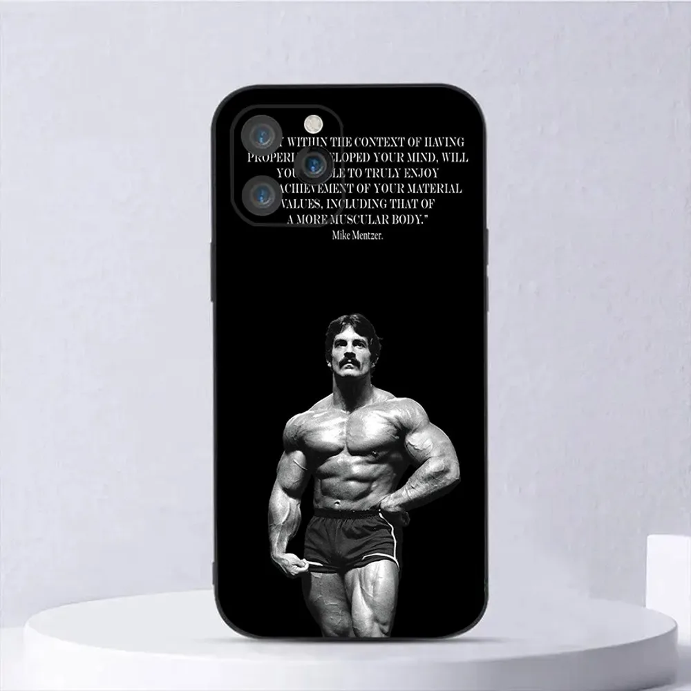 Bodybuilding Mike mentzer Phone Case For iPhone15,14,13,12,11,Pro,Max,Plus,Mini,X,XS,XR,8,7,6,S,Plus,SE Soft Black Case