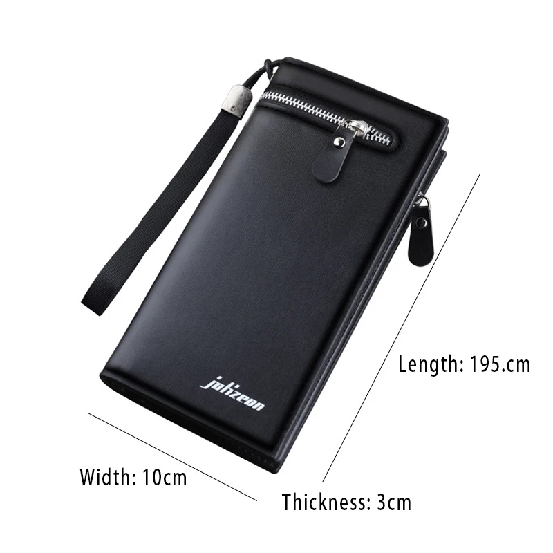Men\'s Long Wallet Clutch Bag Man Zipper Handbag Large Capacity Coin Purse Card Holder Portable Mobile Phone Pocket Small Luxury