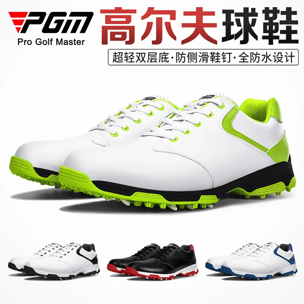 PGM Waterproof Golf Shoes for Men Anti Slip Spiked Golf Sneakers