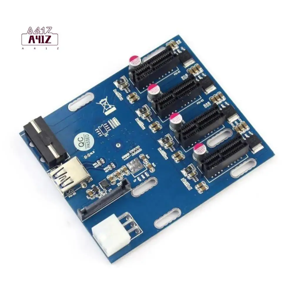 

A41Z-Add In Card PCI-E 1 To 4 PCI Express Riser Card Mini ITX To External 4 PCI-E Slot Adapter Pcie Port Multiplier Card