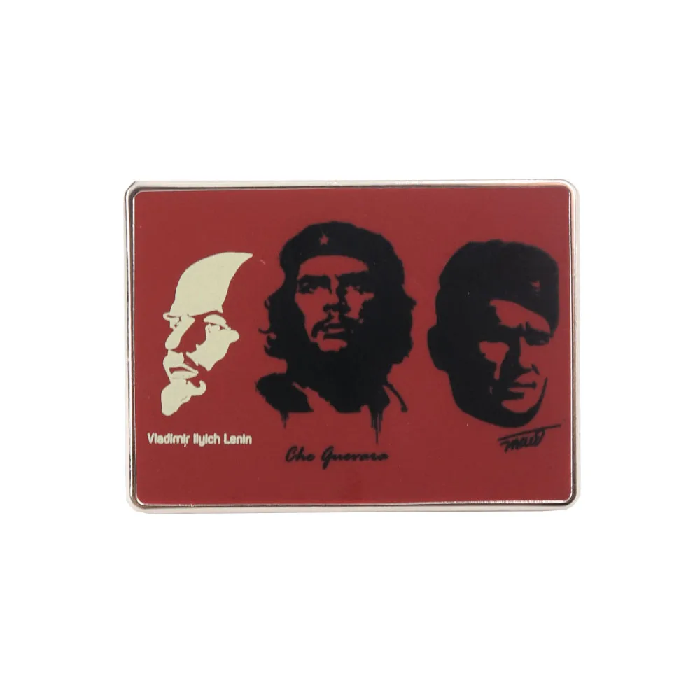 Marx Che Guevara Trotsky Metal Badge Butterfly Buckle Pin Vintage Red Broock Pins Decoration Crafts Gifts