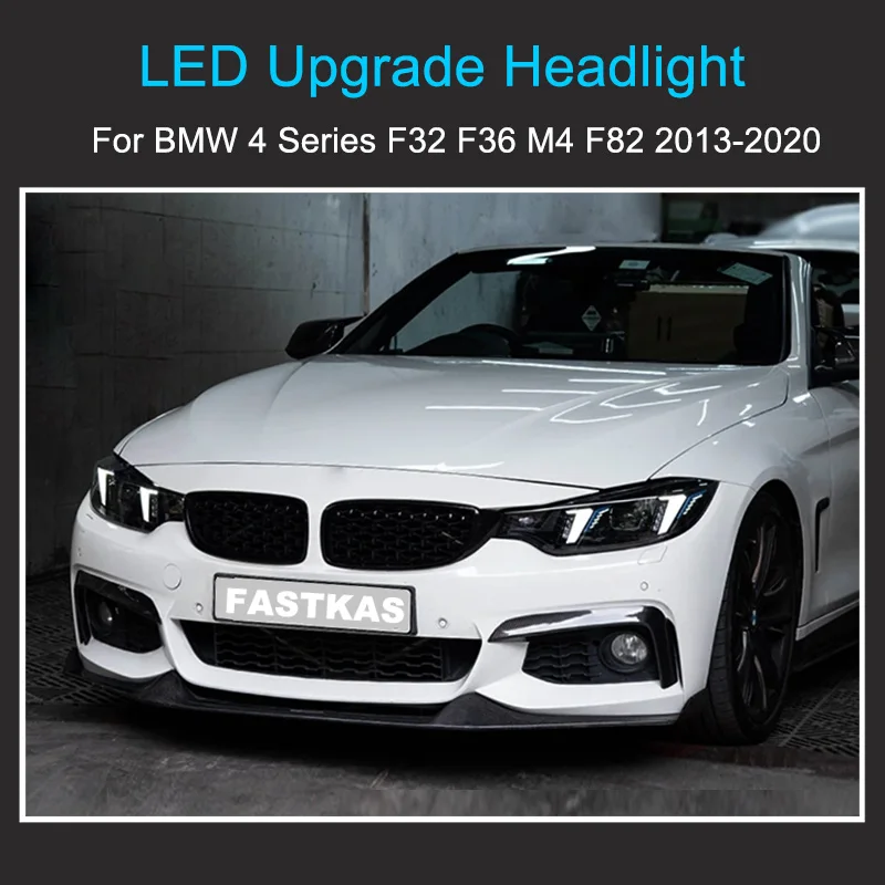 1 Pair LED Upgrade Headlight for BMW 4 Series F32 F36 M4 F82 013- 2020 LED Headlights Plug and Play with Full LED Head Lamps