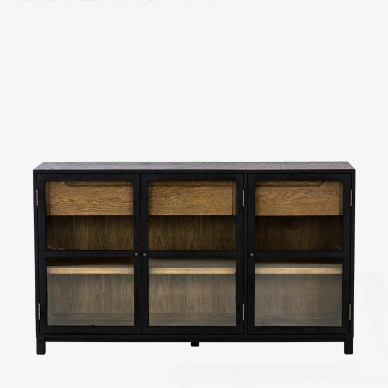 

American side cabinet retro old entrance living room TV floor storage