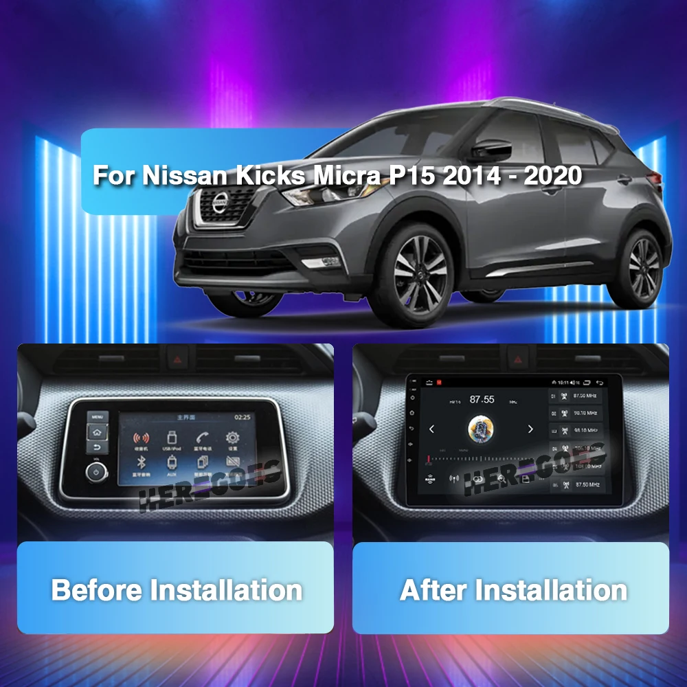 720P Carplay Android 12 Car Multimedia Player For NISSAN MICRA KICKS 2017 2018 2019 2020 4G LTE Navigation GPS Radio Stereo 2Din