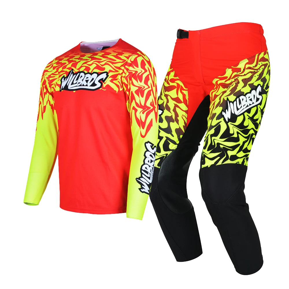 Willbros Youth Jersey and Pants Combo Children Motocross Dirt Bike Offroad MX Riding BMX MTB DH Enduro Boy's Girl's Gear Set