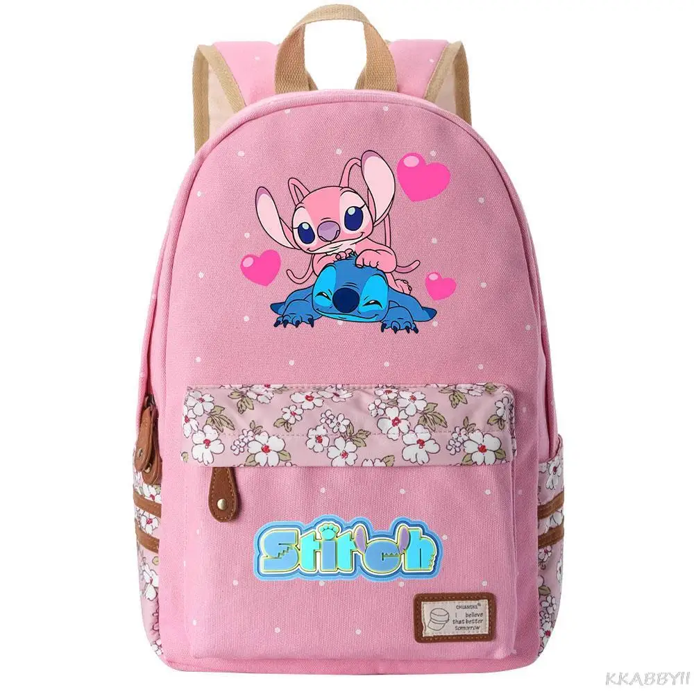 Disney Stitch School Bag Canvas Backpack Shoulder Bag Laptop Sports Mochilas Birthday Gift