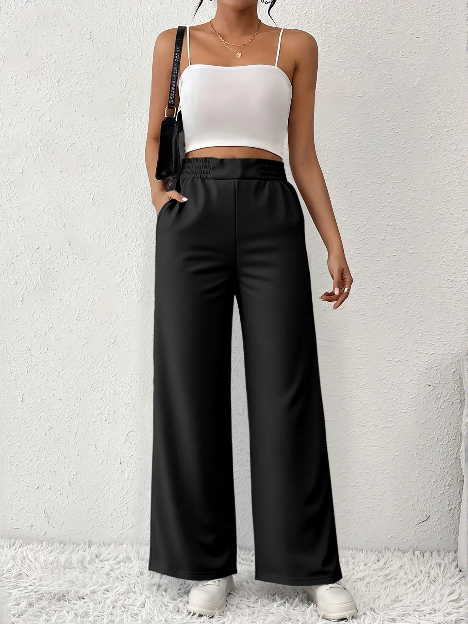 

Новые летние широкие брюки из ледяного шелка для женщин 2026 года: дышащие, струящиеся, скрывающие бедра и стройнящие, универсальный базовый элемент гардероба