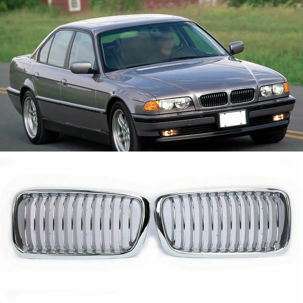 

Front Kidney Racing Grille Pair Glossy Black Grill Single Slat Grille For BMW 7 Series E38 4-Door Sedan 1999-2001