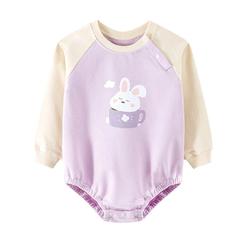 

Cute and Cozy: Baby Girls' and Boys' Cartoon Printed Bodysuits in Soft Cotton, Perfect for Springtime Adventures