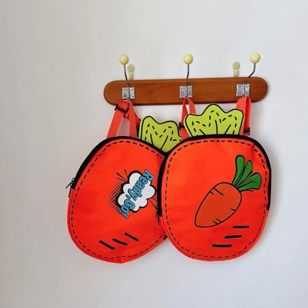 

Cute Nylon Children's Badminton Bag Lightweight Carrot School Backpack Travel Backpack School