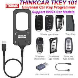 THINKCAR TKey 101 Key Programmer TKey101 Universal Smart Key Programmer with 6 Unit Remote Keys Support THINKCAR PROG 8000+ Car