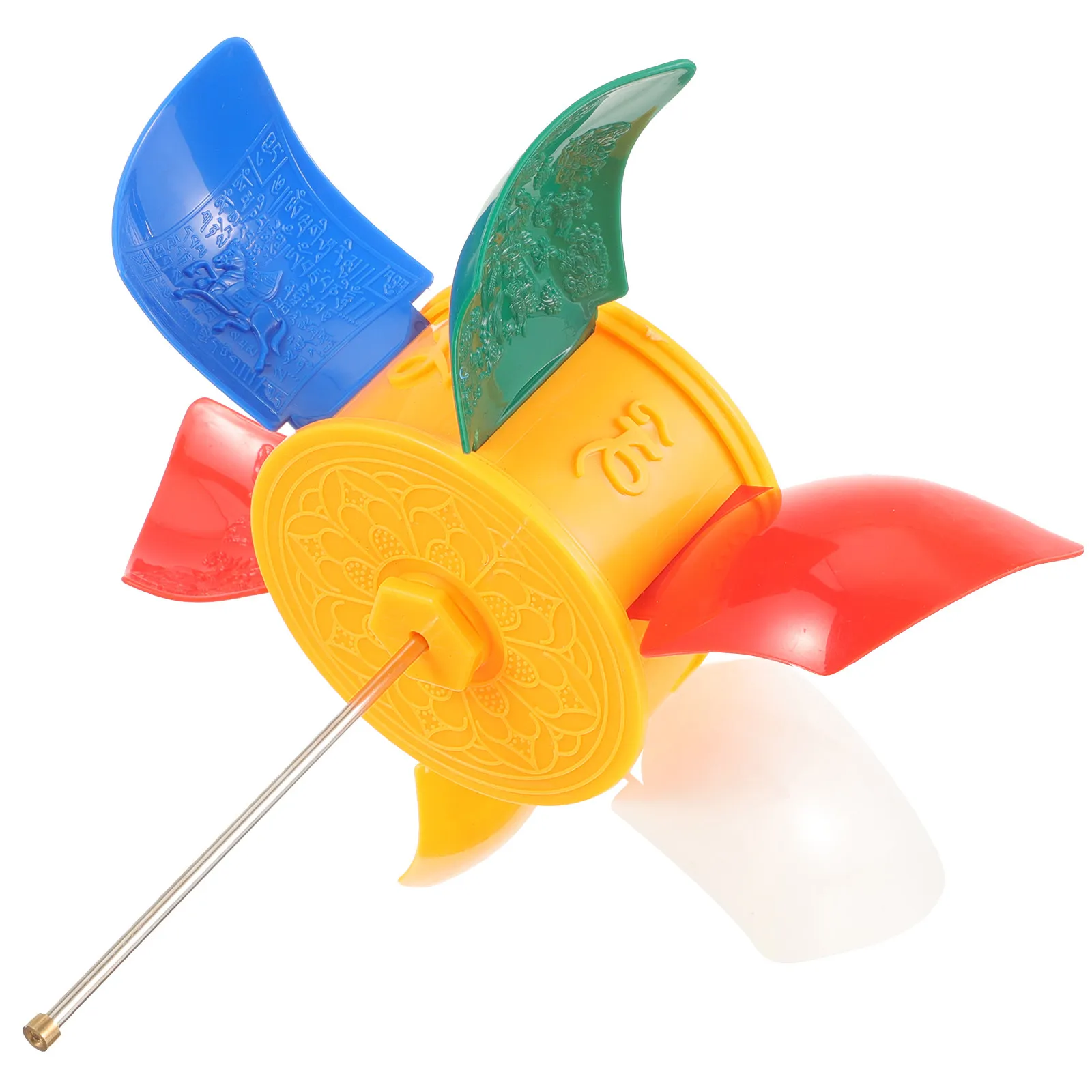 

Ручной молитвенный вращающийся барабан (мани-ка) с тибетской буддийской мантрой из шести слогов, компактный пластиковый, для настольного использования