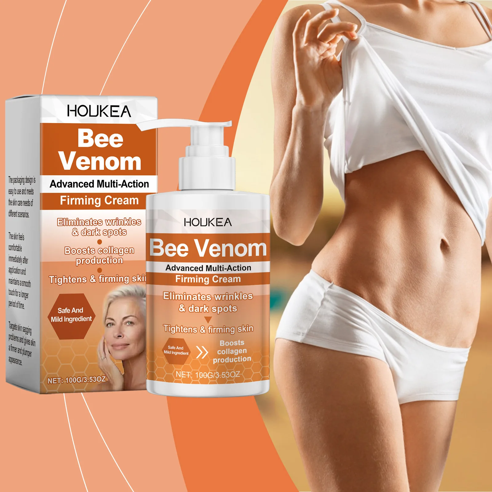 

Укрепляющий крем для подтяжки кожи, уменьшающий морщины тела, лифтинг, увлажнение, улучшение провисания, против сухости, лосьон с пчелиным ядом, уход за кожей