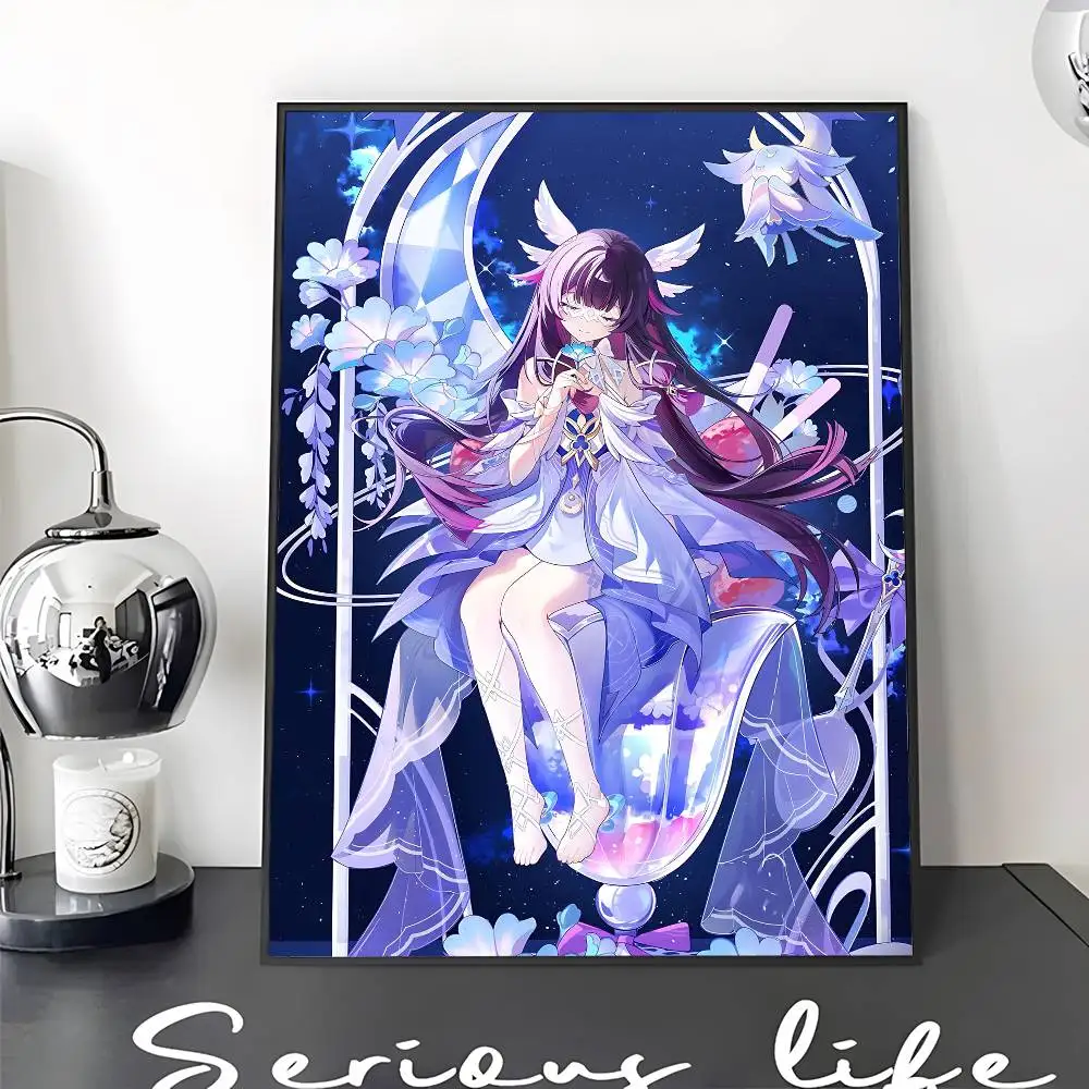 Genshin Impact Columbina Classic Vintage Posters Whitepaper Prints Posters Artwork Kawaii Room Decor