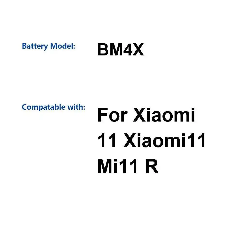 

4710Mah Mobile Phone Battery For Xiaomi 11 MI R Stable BM4X