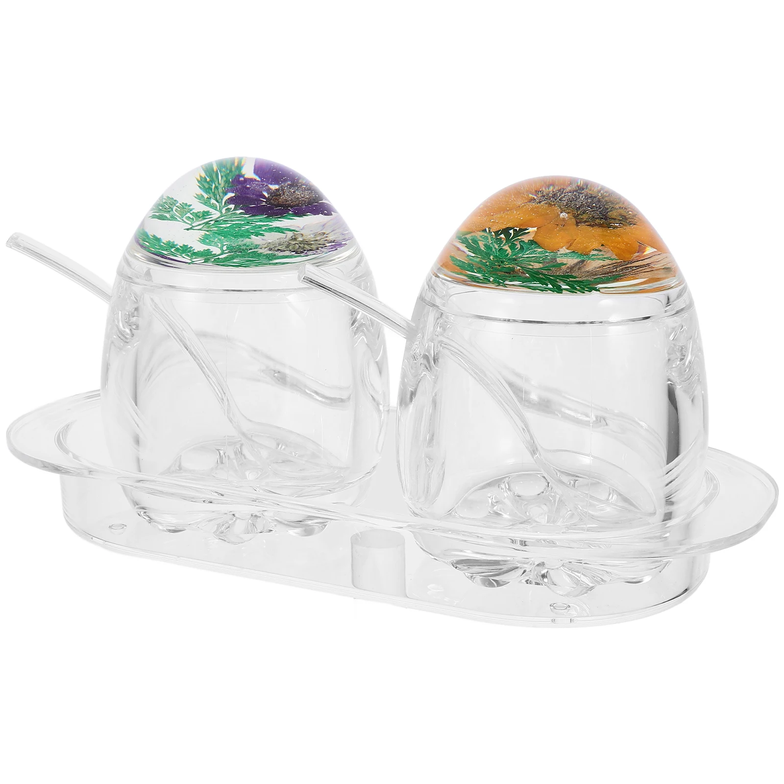 

1 set Dried Jars Acrylic Spice Containers with Lids Kitchen Condiment Holders Transparent Storage for Pepper