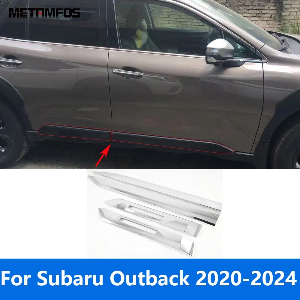 

Для Subaru Outback 2020-2022 2023 2024 углеродное волокно, боковая полоса двери, кузова, юбка, молдинг, наклейка, аксессуары, Стайлинг автомобиля