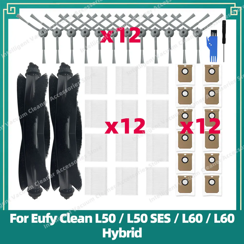 Kompatible Ersatzteile für den Eufy Clean L50 / L50 SES / L60 / L60 Hybrid Roboterstaubsauger, einschließlich Hauptbürste, Seitenbürste, HEPA-Filter