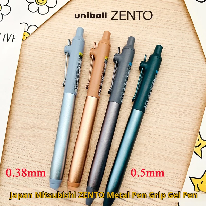 Mitsubishi Uni Zento 0.5/0.38mm Black Gel Pen Ergonomic Metal Grip&Low Center Design for Fatigue-Free Writing School Office Use