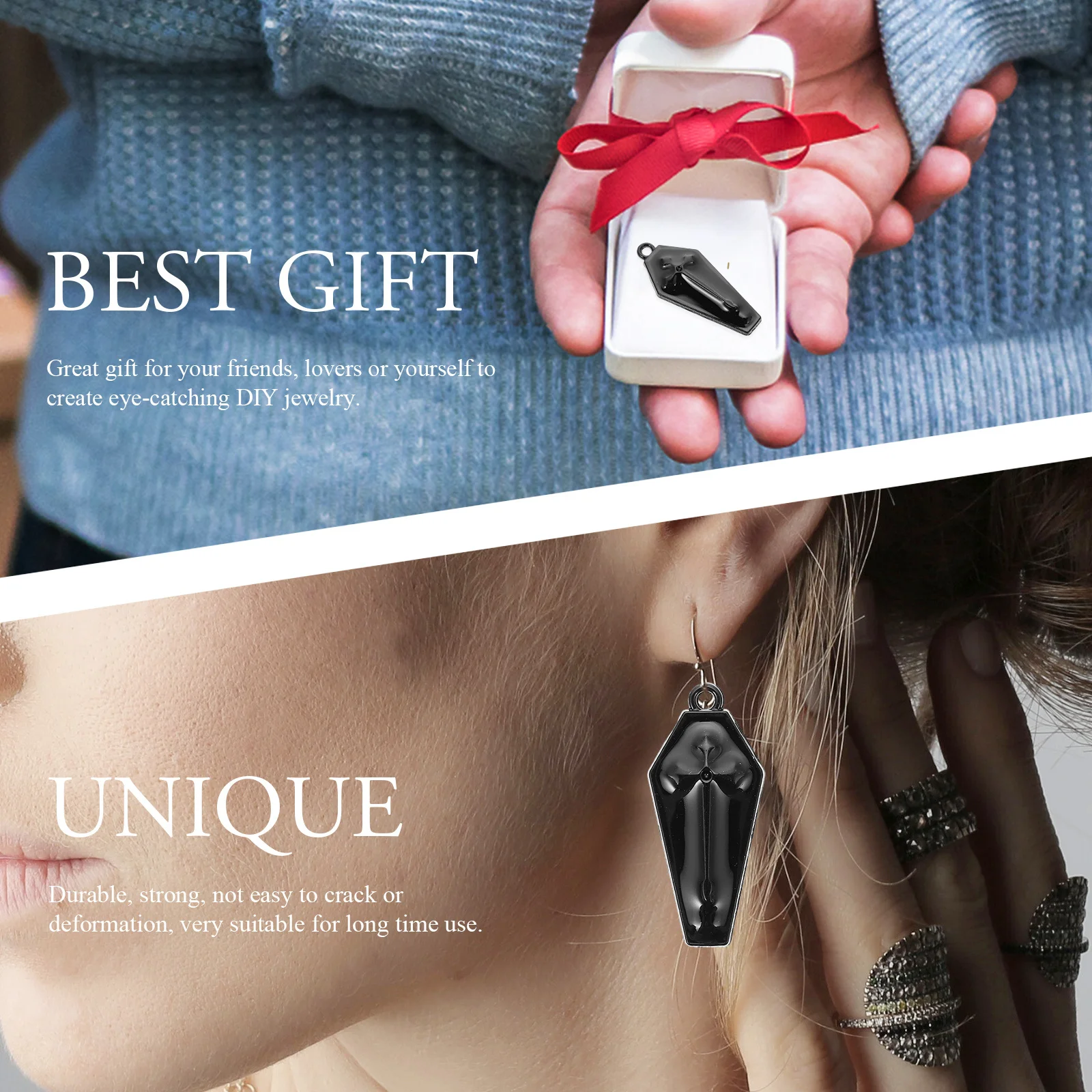 

30 Pcs Key Chain Pendant Keychain Charm Jewelry Pendants Charms for Necklaces Making Alloy Earrings Coffin