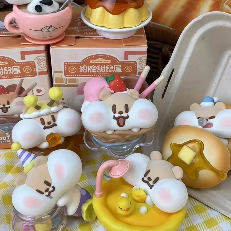 BOBARAT IDEA Milk Tea Mouse Signature Sweet Mouse House Series Blind Box Mystery Box Caixa Caja Dolls Gift Anime Action Figure