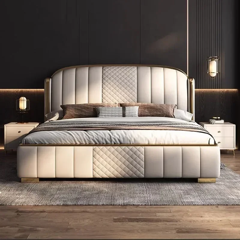 Royal Luxury Double Bed Modern Home King Children Frame Double Bed Twin Living Room Letti Matrimoniali Furniture For Bedroom