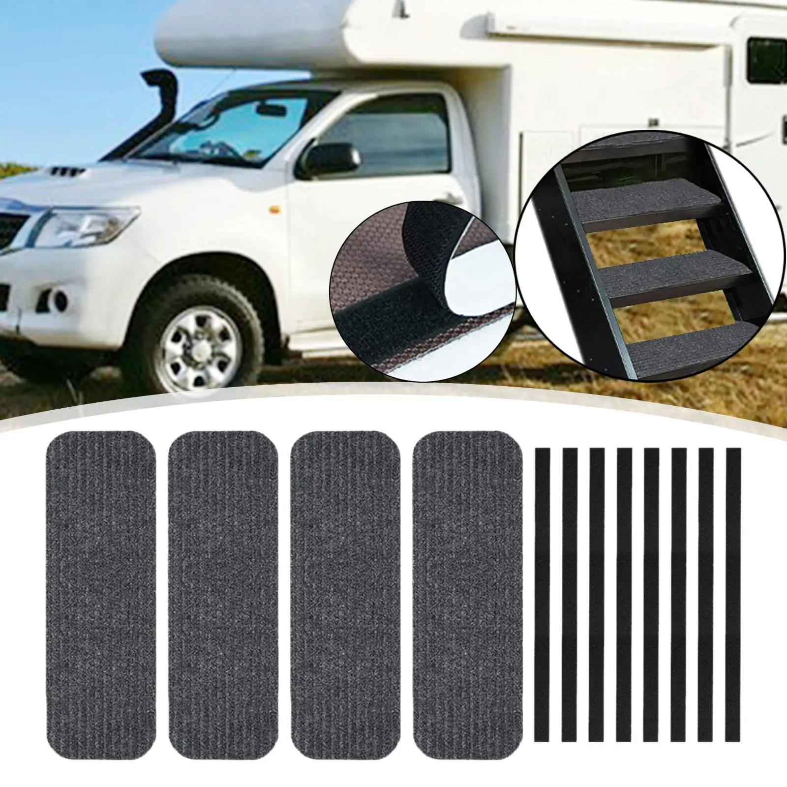 

4Pcs RV Step Covers RV Stair Carpet Washable Tough Trailer Step Covers Nonslip
