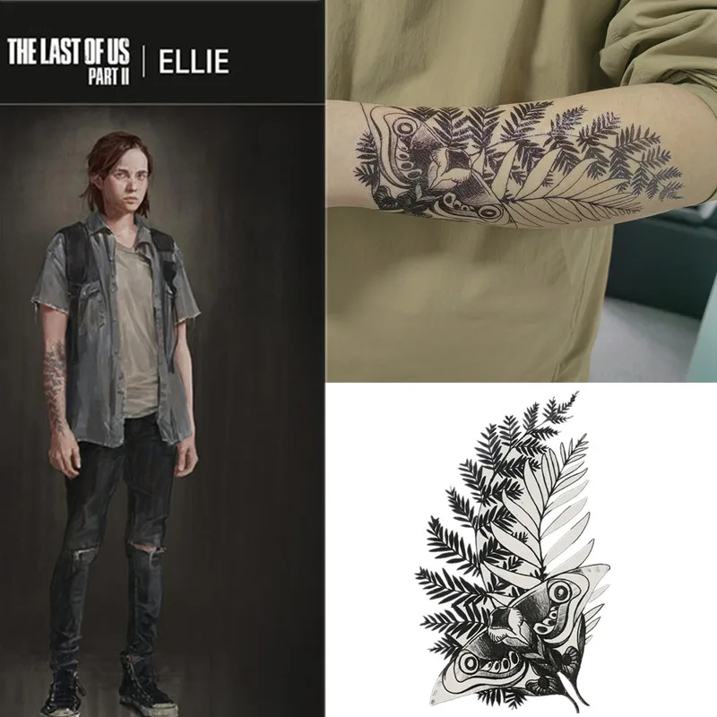 Tv De Laatste Van Ons Ellie Cosplay Ellie Fake Tattoo Stickers Waterdicht Overdracht Sticker Tijdelijke Volwassen Unisex Kleurrijke Body Art