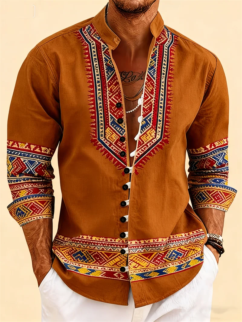 

New 11 color men's casual street 3D printed shirt with high-quality patterns, fashionable long sleeved lapel top