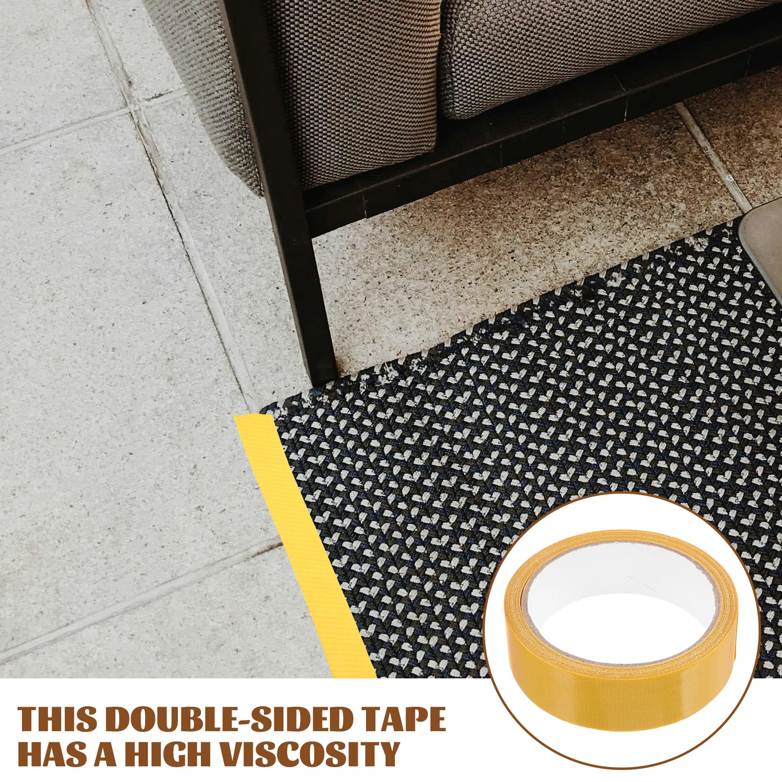 

Double Sided Tape 3CMx10M Yellow Grid Carpet Flooring Heavy Duty Adhesive Strips Waterproof High Viscosity No Residue