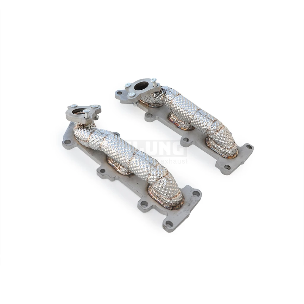 Exhaust manifold for Ford F-150 Raptor 3.5T 2016-2020, high-performance stainless steel exhaust manifold with heat insulation.