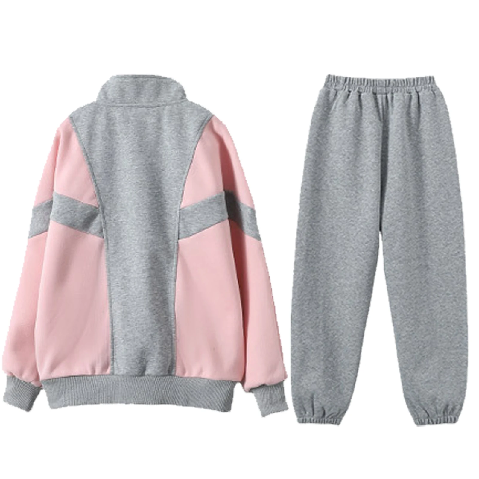 Girls Tracksuits Patchwork Casual Sweater Zipper Coat with Pants Long Sleeve Outdoor School Jogger Sports Suits Teens Outfits