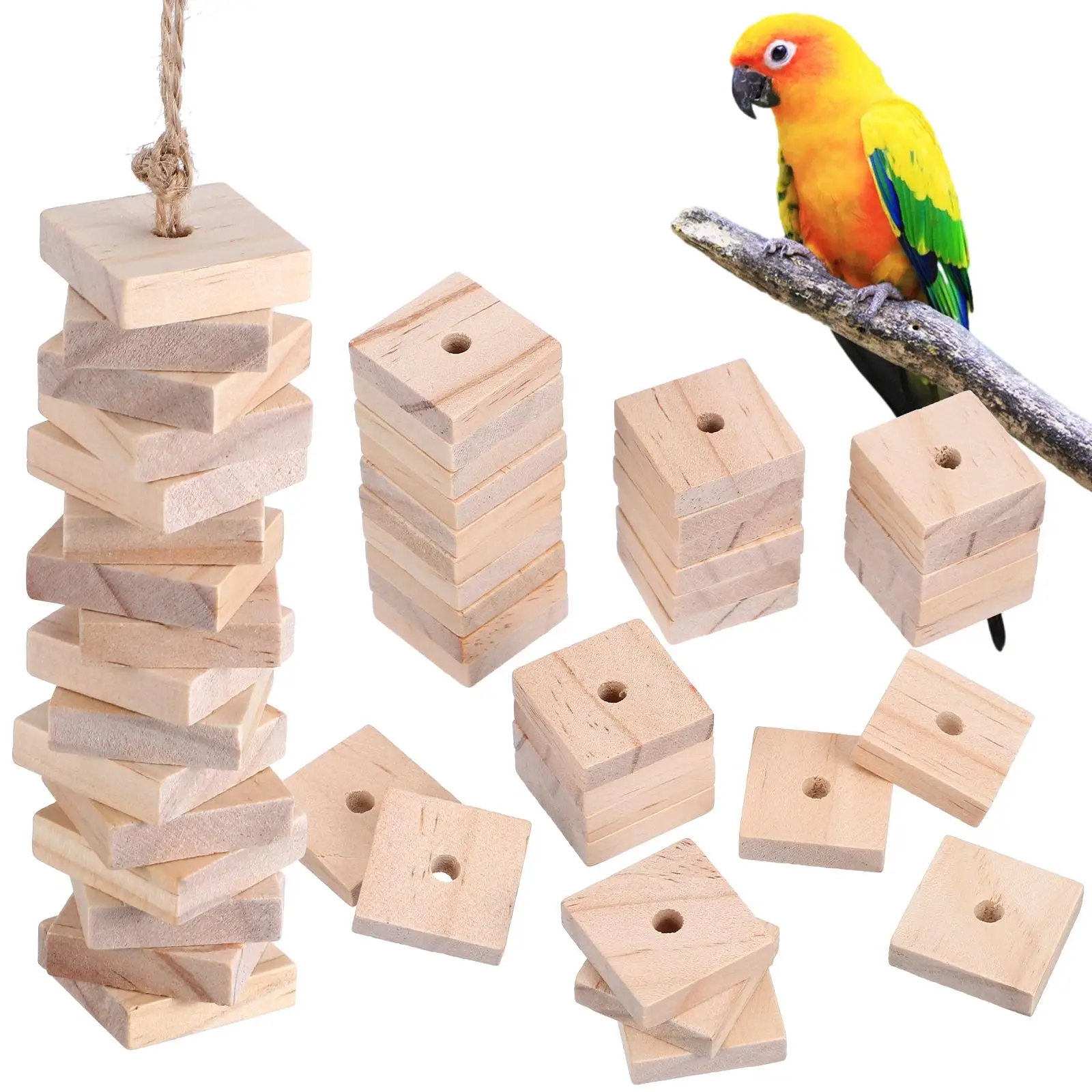 

100 Pcs Parrot Chewing Toy Window Bird Feeder Parakeet Cage Large Toys
