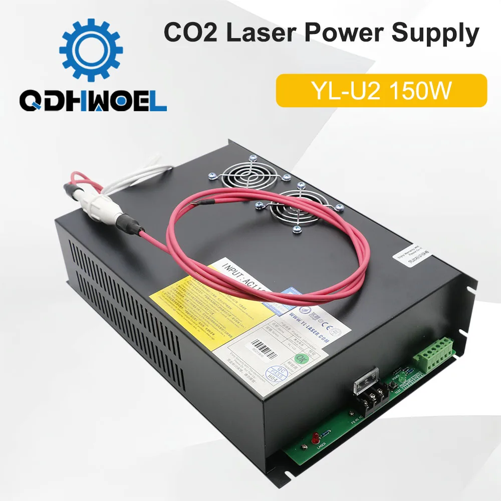 

QDHWOEL YL-U2 150W CO2 Laser Power Supply 130W-150W For Yongli A6s A8s R7 R9 H6 CO2 Laser Tube Engraving Cutting Machine