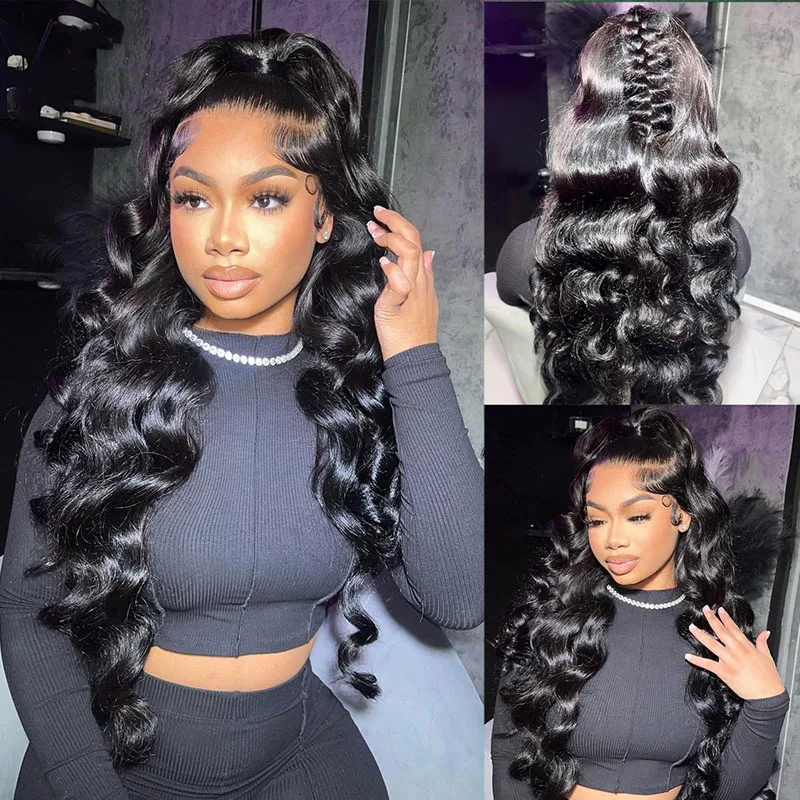 

360 Lace Frontal Body Wave Wig 13x4 Lace Front Human Hair Wigs 30 Inch 13x6 HD Brazilian Hair Pre Plucked For Women Wet And Wavy